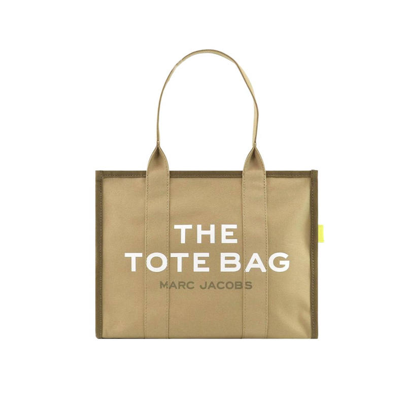 MARC JACOBS Cotton Tote Bag, Shopping Bag, Shoulder Bag, Handbag Women's Beige & Green