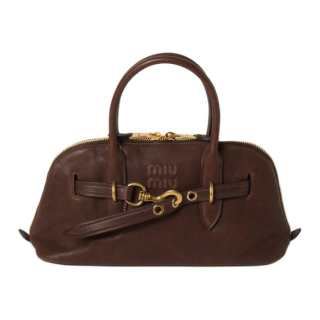 MIU MIU Nappa Leather Handbag Women's Briarwood