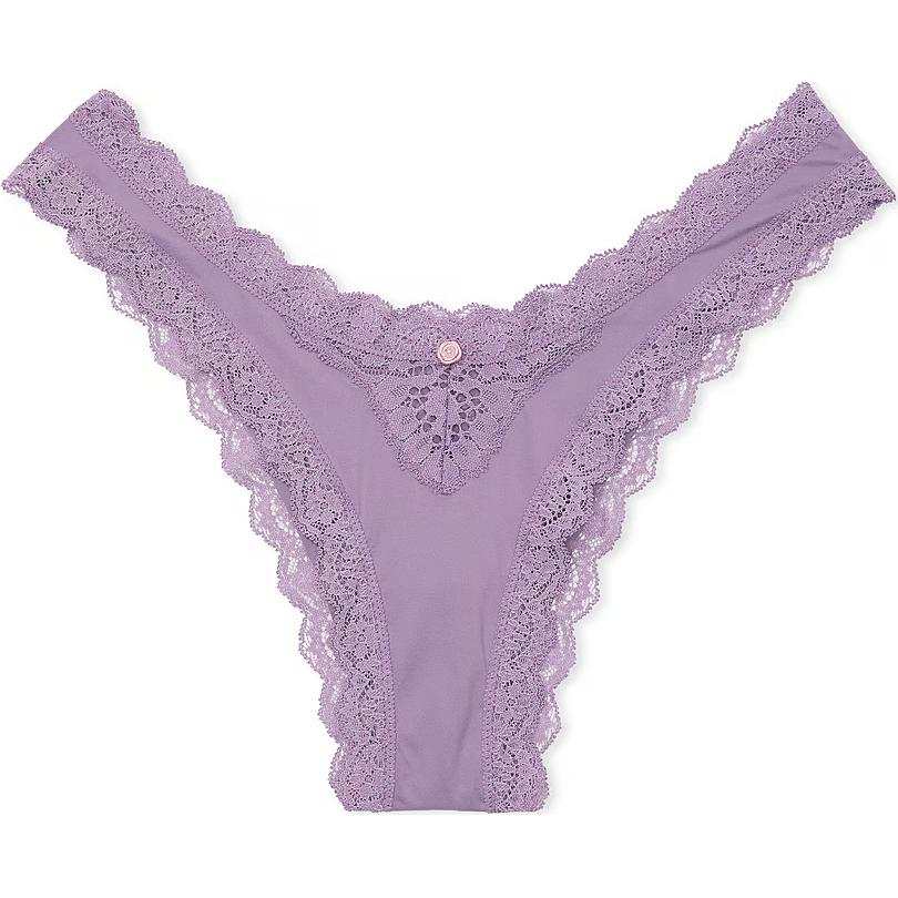 Victoria's Secret Fantasy Collection DREAM ANGELS Lace Trim Brazilian Panty / Frozen Plum Underpants Women's 1 Pack