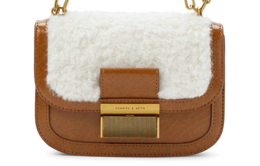 CHARLES&KEITH Plush Underarm Tofu Bag Shoulder Bag Small Women's Multi Composite Color
