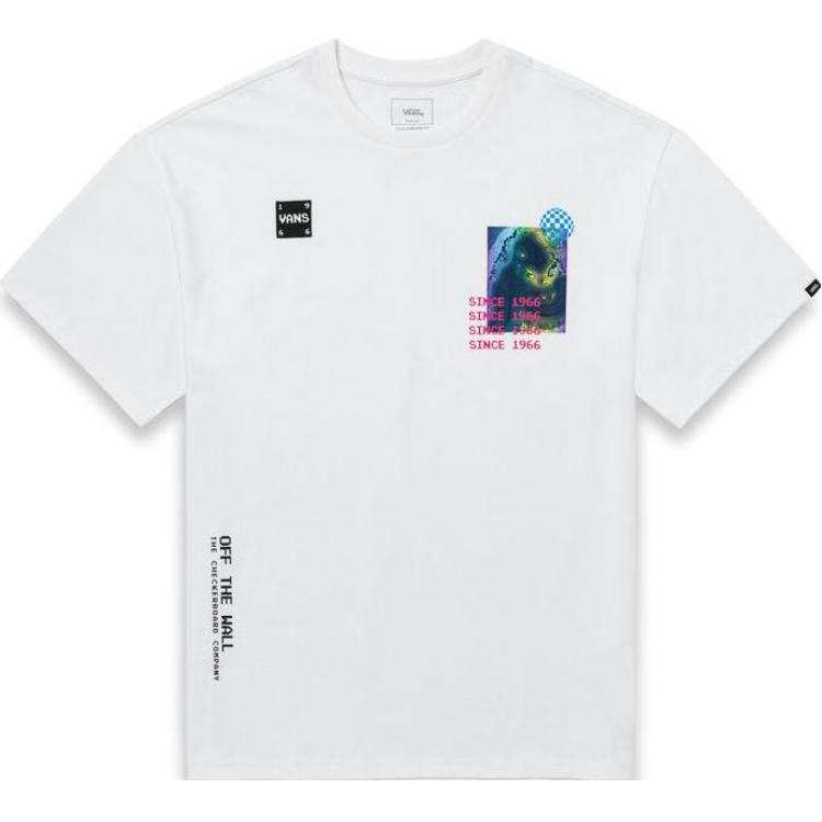 Vans T Shirts Men's White Crew Neck Moderate Straight Fit
