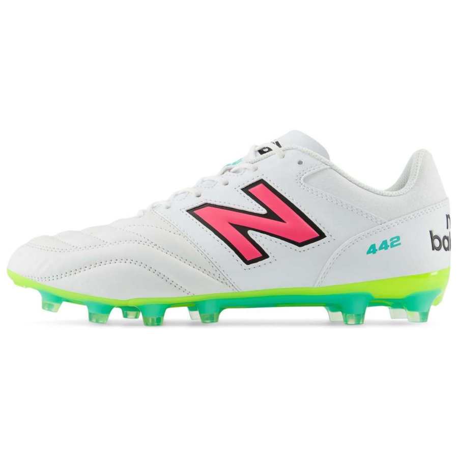 New Balance New Balance 442 V2 HG Hard Ground Soccer Shoes Unisex White Green
