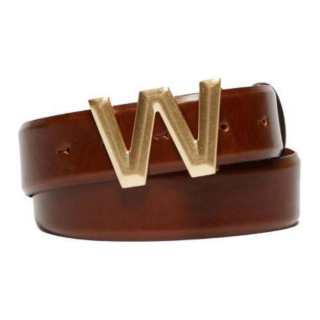WEEKEND MaxMara Brand Logo Leather Belts Women's Brown Width 3.5cm