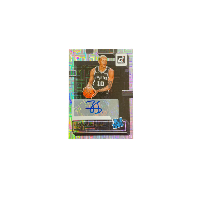 PANINI 2022 23 Jeremy Sochan, Horse Spurs RC Rising Stars, Durex Mojo Card, Autographed Cards, Collectible Cards