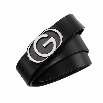 15 MINS Alloy Leather Belts Unisex Black Width 3.3cm