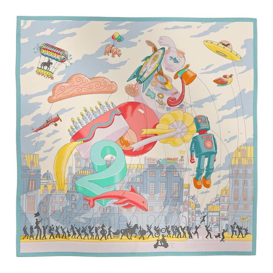 HERMES HERMES Silk, Silk Scarves Women's Multicolor