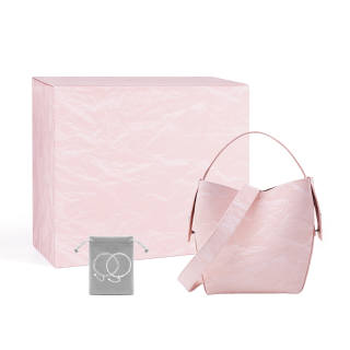 HE BAO BAO Premium Aesthetic Moonlight PU Crossbody Bag, Shoulder Bag, Handbag Women's Peach Pink