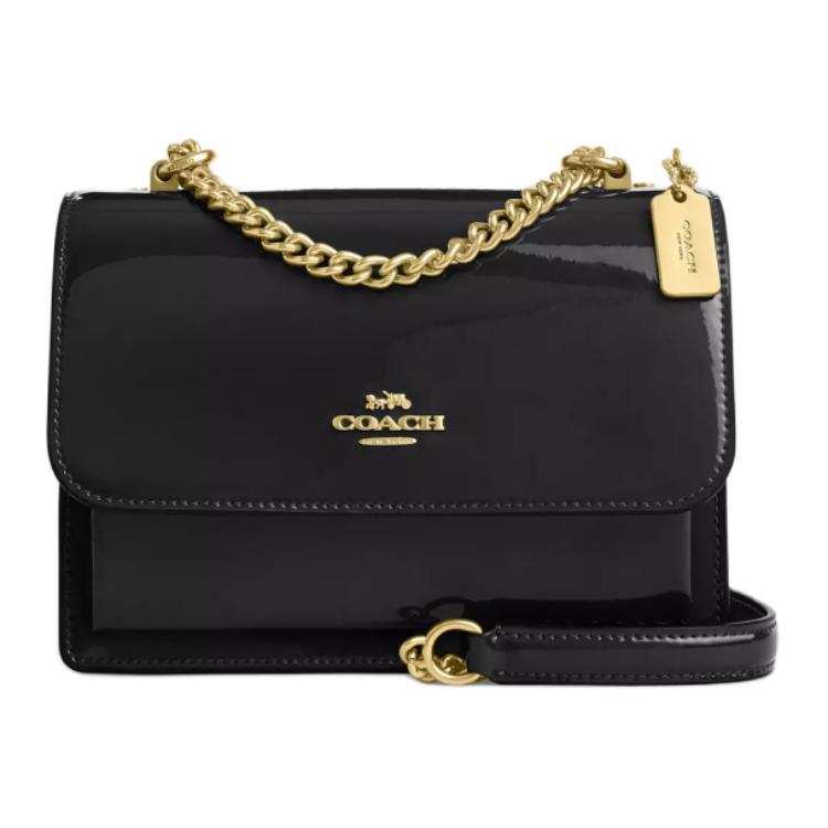 COACH Klare Patent Leather With Smooth Leather Crossbody Bag, Shoulder Bag Small Women's Black