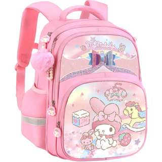 Sanrio Polyester Student Bag Regular Kids' My Melody Pink/Kuromi Purple