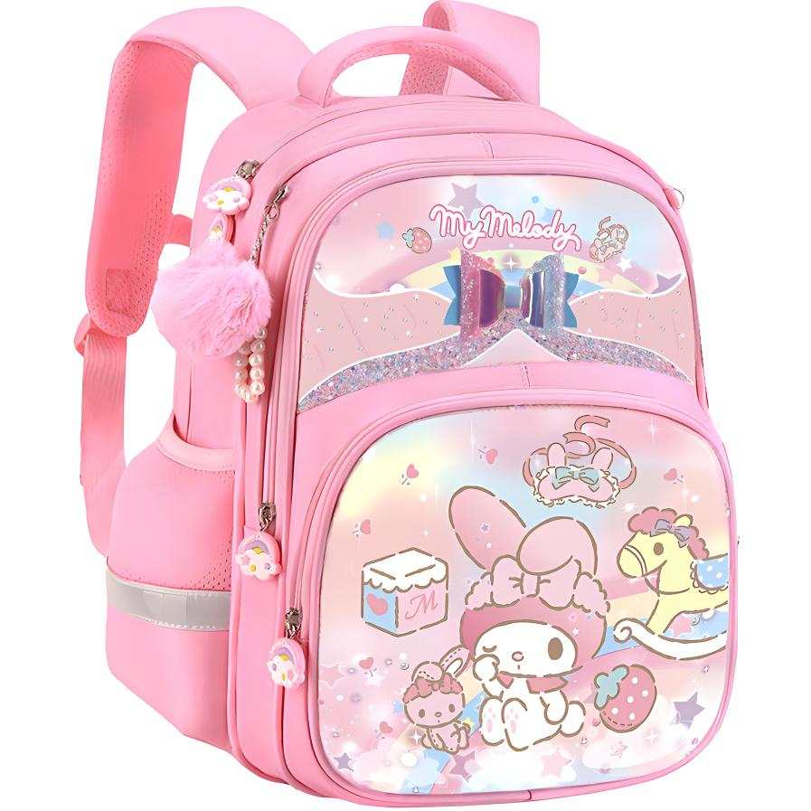 Sanrio Polyester Student Bag Regular Kids' My Melody Pink/Kuromi Purple
