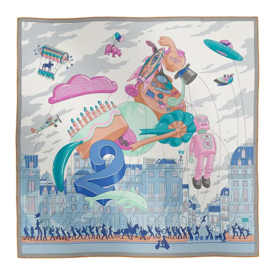 HERMES HERMES Patterned Print Silk, Silk Scarves Women's Multicolor