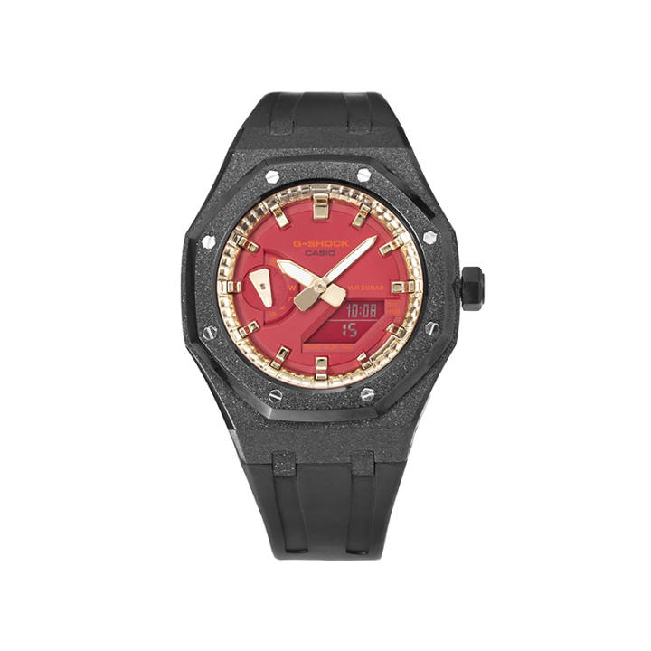 CASIO CASIO Unisex Liquid Crystal/Analog Dual Display Series 44.5mm Red Watch