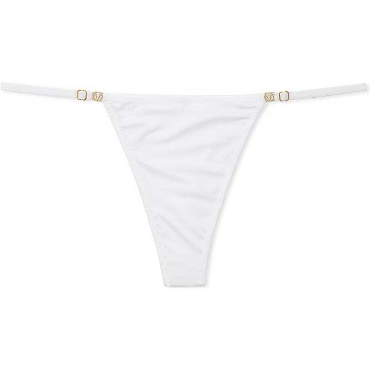 Victoria's Secret Fantasy Collection DREAM ANGELS Lace Trim Thong Panty/VS White Thong Women's 1 Pack Pure White