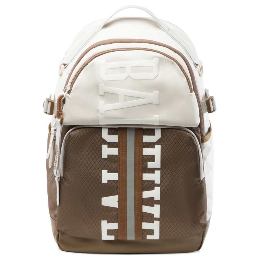 Li-Ning Li Ning Basketball Collection Polyester Backpack Unisex Oat Gray & Brown