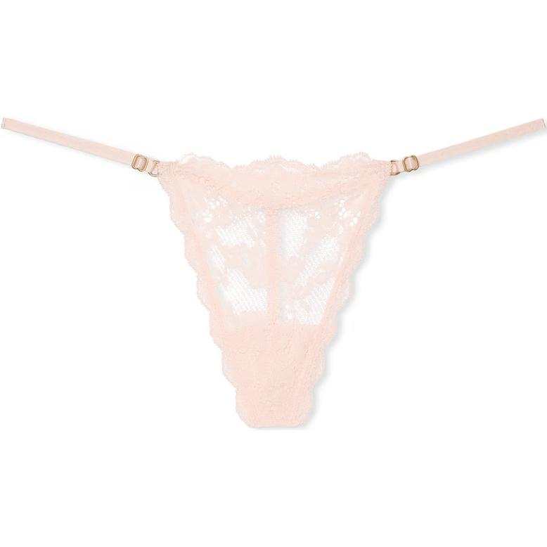 Victoria's Secret Fantasy Collection DREAM ANGELS Lace Adjustable V String Panty/P Thong Women's 1 Pack Light Pink