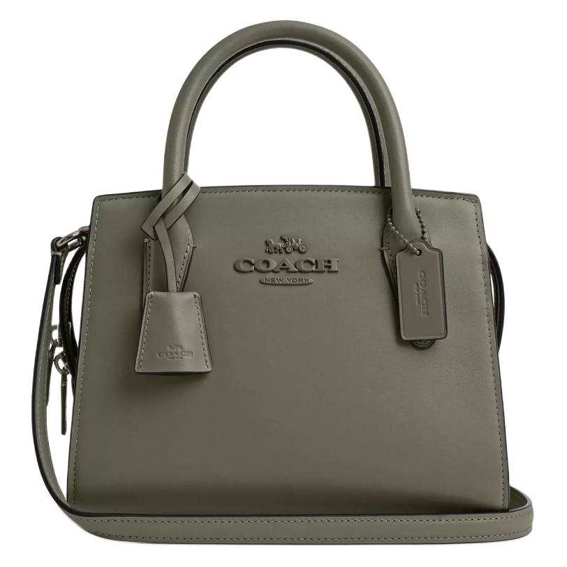COACH Refined Calfskin Shoulder Bag, Crossbody Bag, Handbag Small Women's Army Green