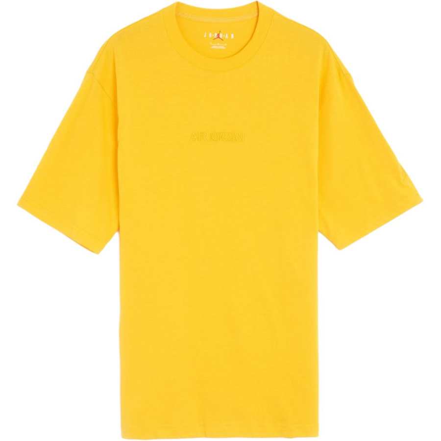 Jordan Jordan T Shirts Men's Yellow Crew Neck Moderate Straight Fit