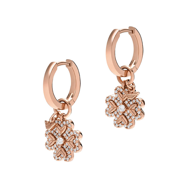 EMPORIO ARMANI Rose Gold Tone Sterling Silver Hoop Earrings