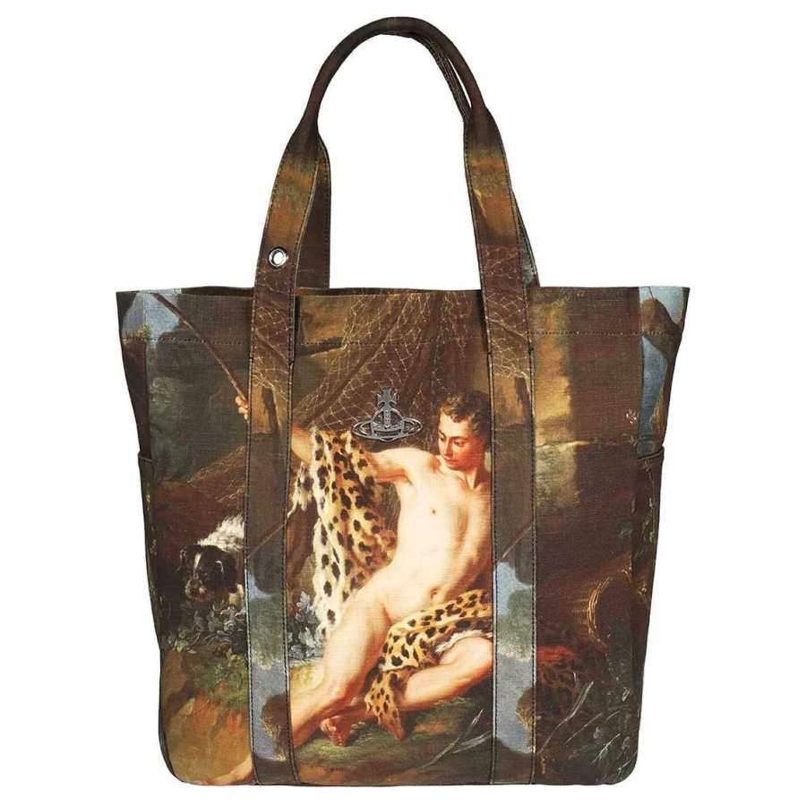 Vivienne Westwood 100% Cotton Tote Bag, Shopping Bag, Handbag Regular Women's Brown