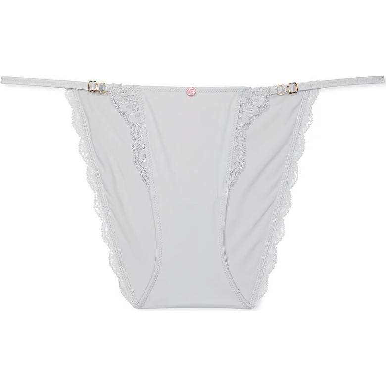 Victoria's Secret Fantasy Collection DREAM ANGELS Lace Adjustable String Bikini Panty/Grey Underpants Women's 1 Pack
