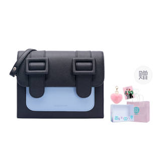 MERIMIES PVC Black Blue Crossbody Bag, Shoulder Bag Medium Women's Blue Black Multicolor