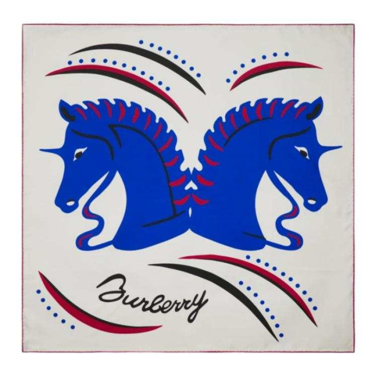 Burberry Mirrored Horse silk scarf