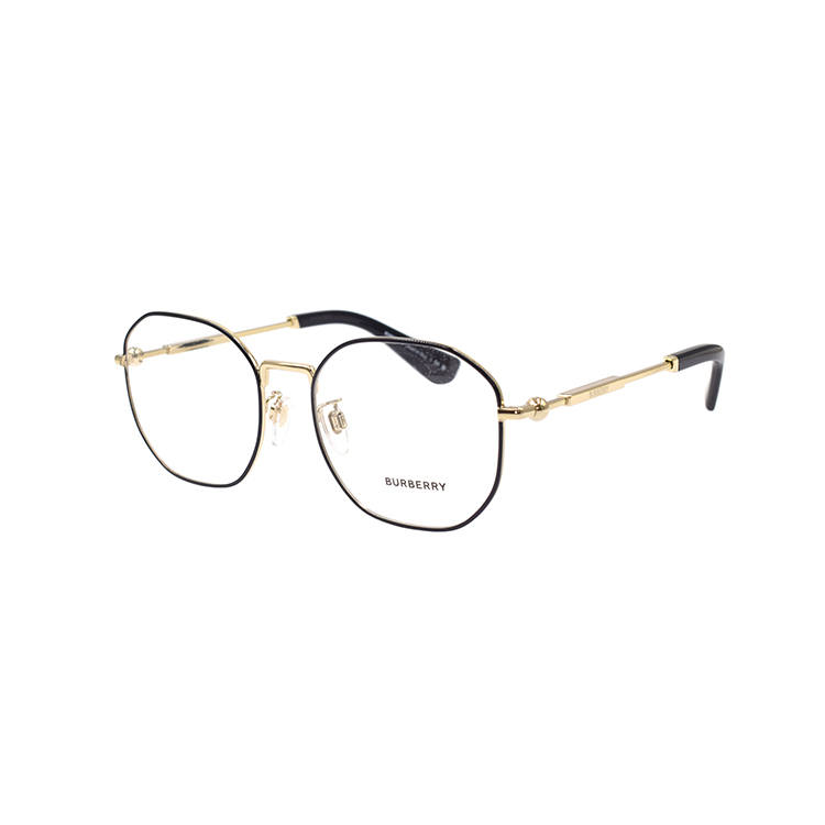 Burberry Burberry Irregular Shape Eyeglass Frames Men's Black Gold