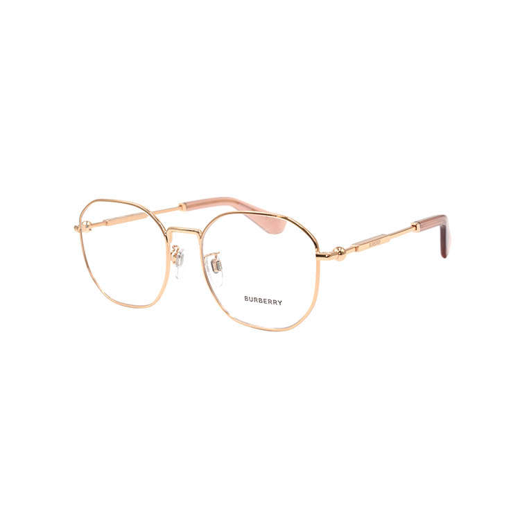 Burberry Burberry Irregular Shape Eyeglass Frames Men's Rose Gold