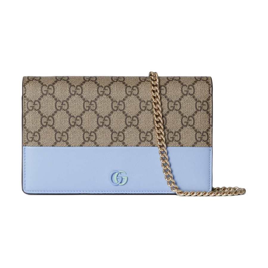 GUCCI GG Marmont Supreme Canvas With Leather Trim Shoulder Bag, Crossbody Bag, Wallet Women's Ebony & Light Purple