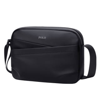 POLO Fabric Shoulder Bag Medium Men's Black