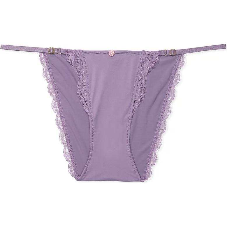 Victoria's Secret Fantasy Collection DREAM ANGELS Lace Adjustable String Bikini Panty/FP Briefs Women's 1 Pack Purple