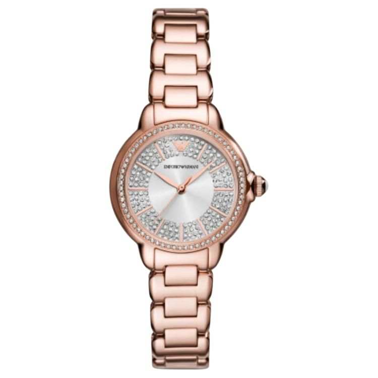EMPORIO ARMANI Wrist Watches Quartz Movement Stainless Steel Strap 32mm Silver Dial Women's Watch
