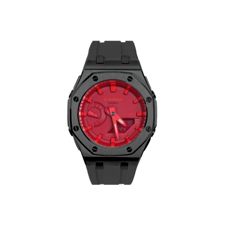 CASIO CASIO Unisex Liquid Crystal/Analog Dual Display Series 44mm Red Watch