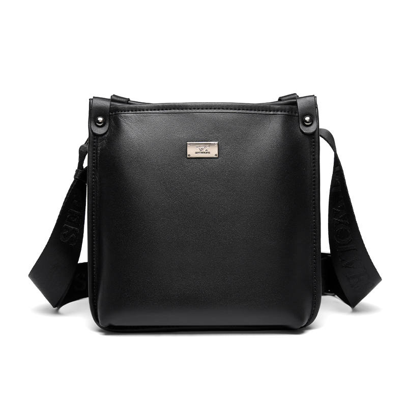 SEPTWOLVES Cow Leather Crossbody Bags Regular Men's Black