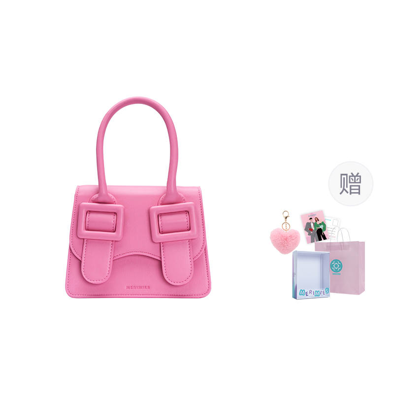 MERIMIES PVC Handbag Medium Women's Cherry Blossom Pink