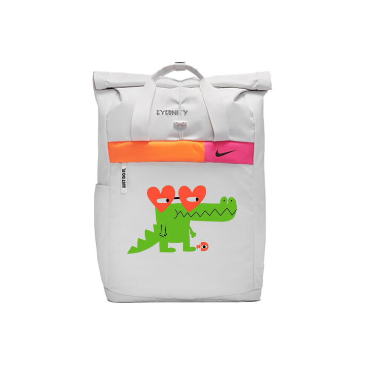 Nike Nike Heart Green Dinosaur, Amber Fabric Backpack Unisex Light Silver Gray