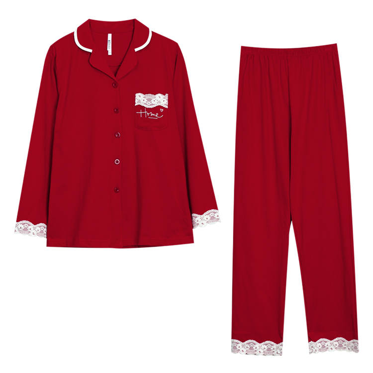 HONGDOUJUJIA Pajama Set Women's China Red