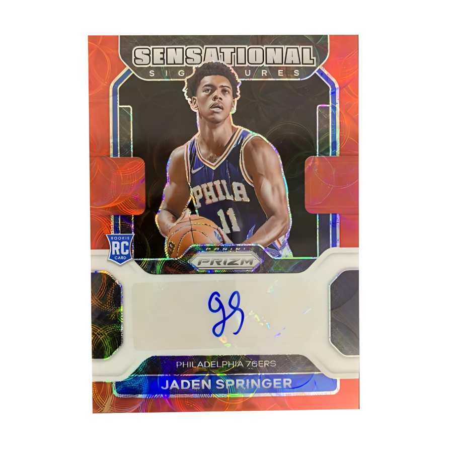 PANINI 2021 22 PRIZM RC Rising Stars, Springer, Red Refringence, Signature Cards, Player Cards, Card Collection Pass