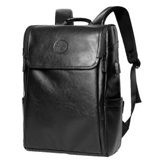 WEIDUOLIYALVXINGZHE Pu Backpack Men's Black