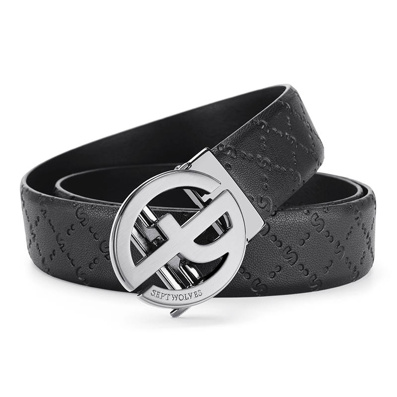 SEPTWOLVES SEPTWOLVES Cow Leather Genuine Leather Belts Men's Width 3.5cm