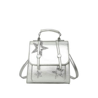 Bywhich Pu Backpack Regular Women's Silver/Black