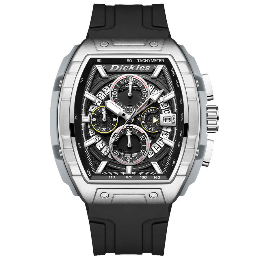 Dickies Galaxy Collection Wrist Watches Quartz Movement Silicone Strap Black Dial Men's Watches