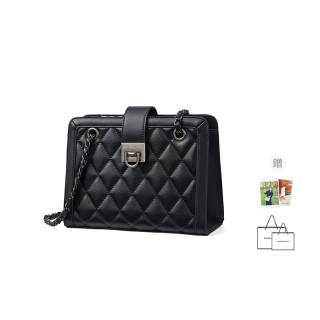 RED DRAGONFLY Cow Leather Shoulder Bag, Crossbody Bag Regular Women's Black