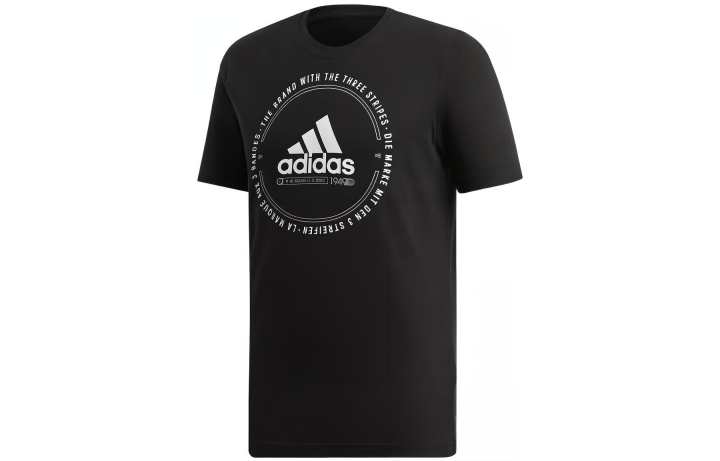Adidas Adidas T Shirts Men's Black Crew Neck Moderate Straight Fit