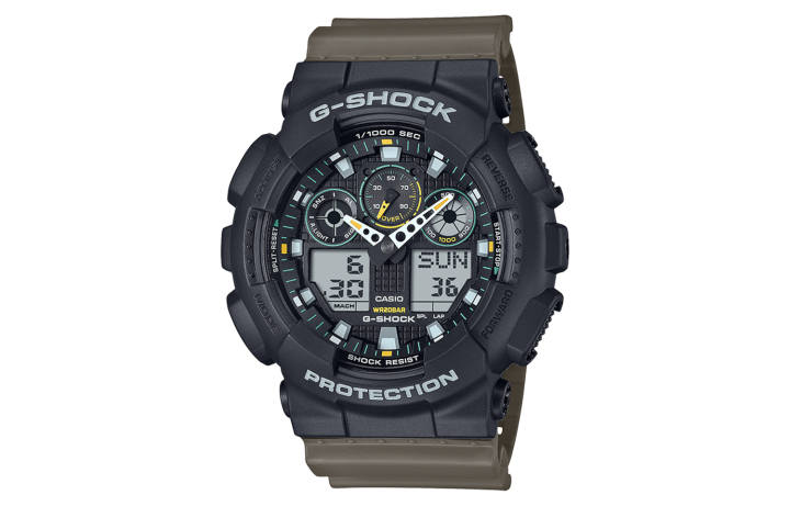 CASIO CASIO Men Liquid Crystal/Analog Dual Display Series Black Watch GA-100TU-1A3PR