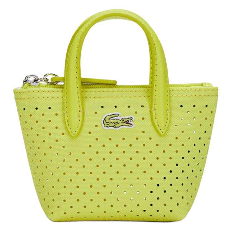 LACOSTE PVC Handbag, Shoulder Bag, Crossbody Bag Small Women's Yellow
