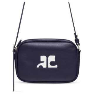 COURREGES Leather Crossbody Bag, Shoulder Bag Women's Marine
