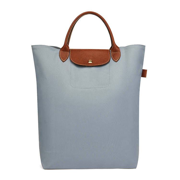 LONGCHAMP Recycled Polyamide Tote Bag, Shopping Bag, Handbag Women's Light Gray