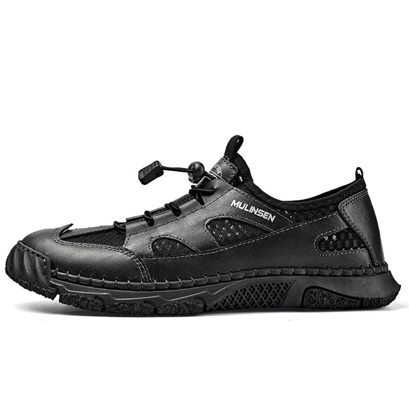 Mulinsen Top Grain Cow Leather Breathable Low top Casual Shoes Men's