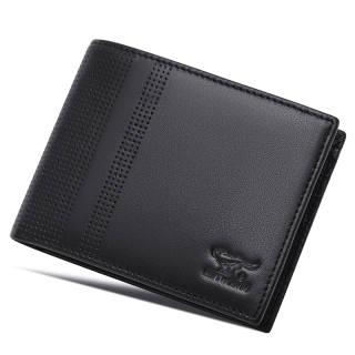 SEPTWOLVES Top Grain Cow Leather Wallet Men's Black